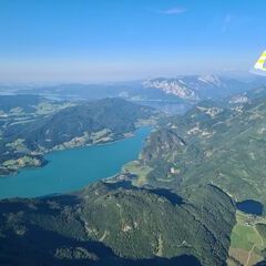 Flugwegposition um 16:44:35: Aufgenommen in der Nähe von Gemeinde St. Gilgen, Österreich in 1877 Meter